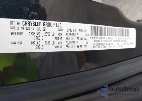 2013 Dodge Grand Caravan Crew из США, поврежденный, VIN 2C4RDGDG9DR507504